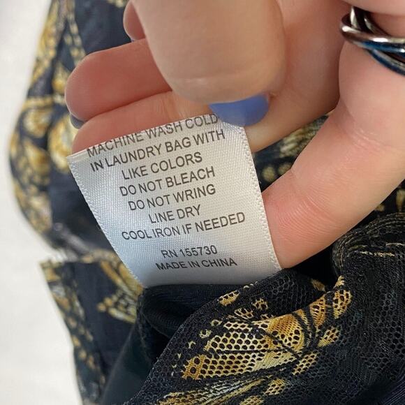 Jane & Delancey Womens Whimsigoth Button Up Top Size L Butterfly Mesh Grunge - Picture 9 of 13